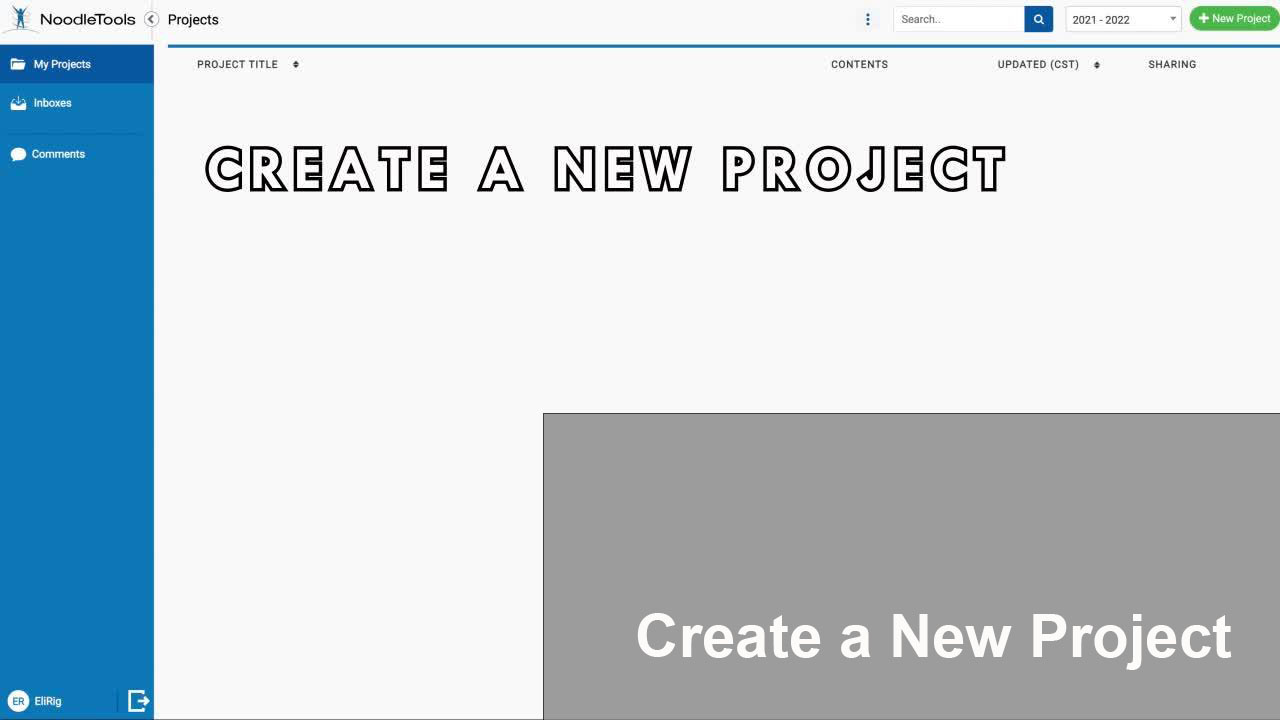 Create a New Project