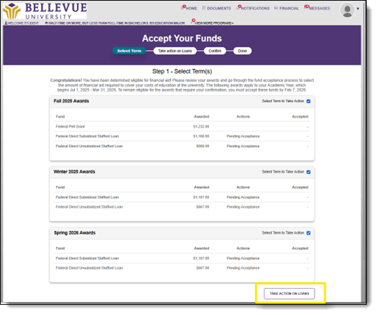 SFP Accept Your Funds Page