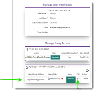 SFP Profile Page Proxy Contact Information