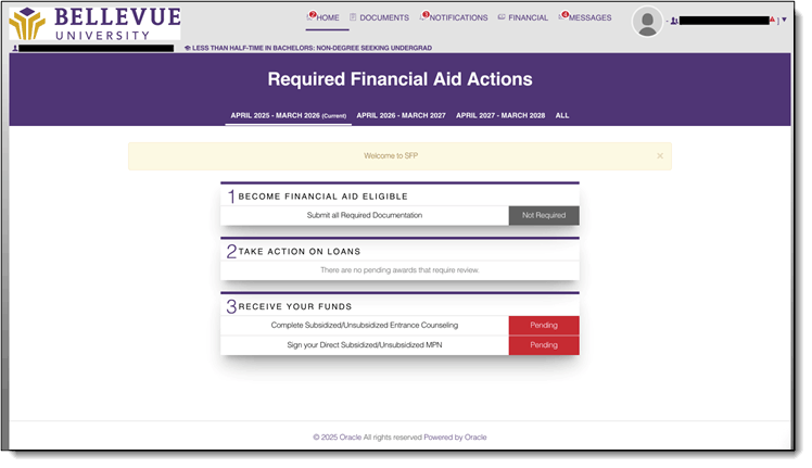 Student Financial Aid Portal Home